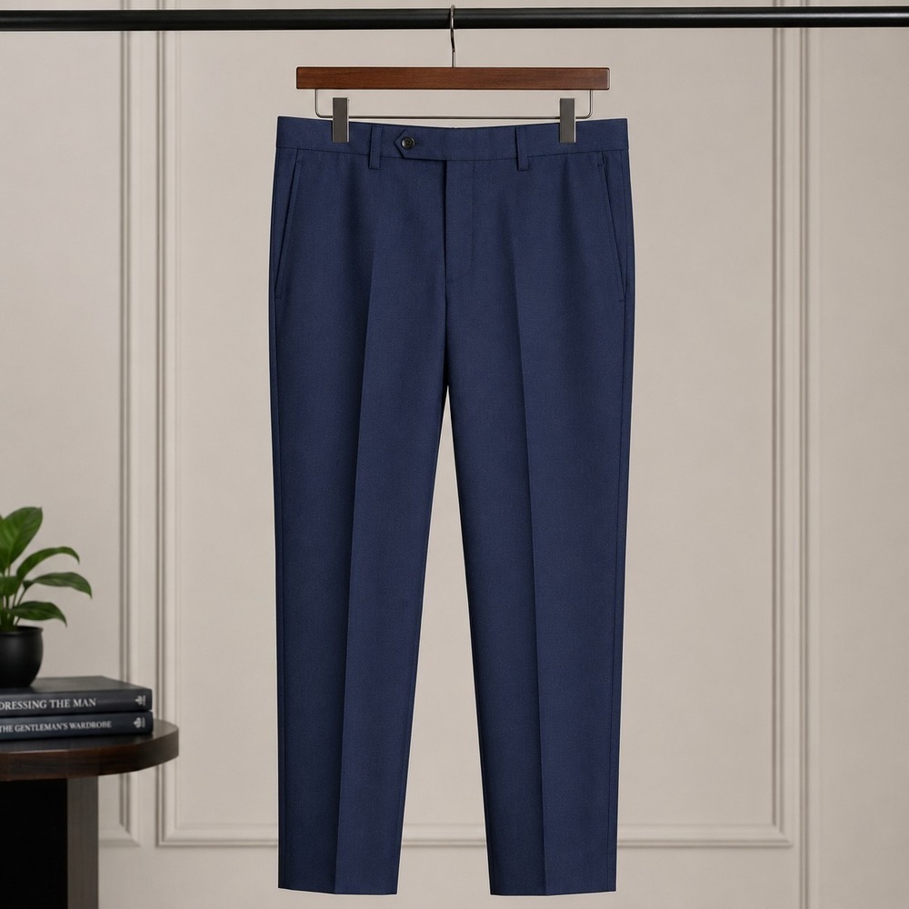 Ted Baker Pants Mens 32R Navy Blue Wool Jefferson Dress Slacks Flat Front Work